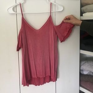 American Eagle Pink Key Hole Tank Top